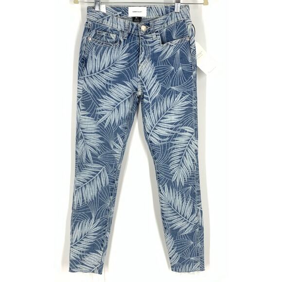 Current/Elliot The Stiletto Jean Wily Blue Palm Print Size 23 - Picture 7 of 7